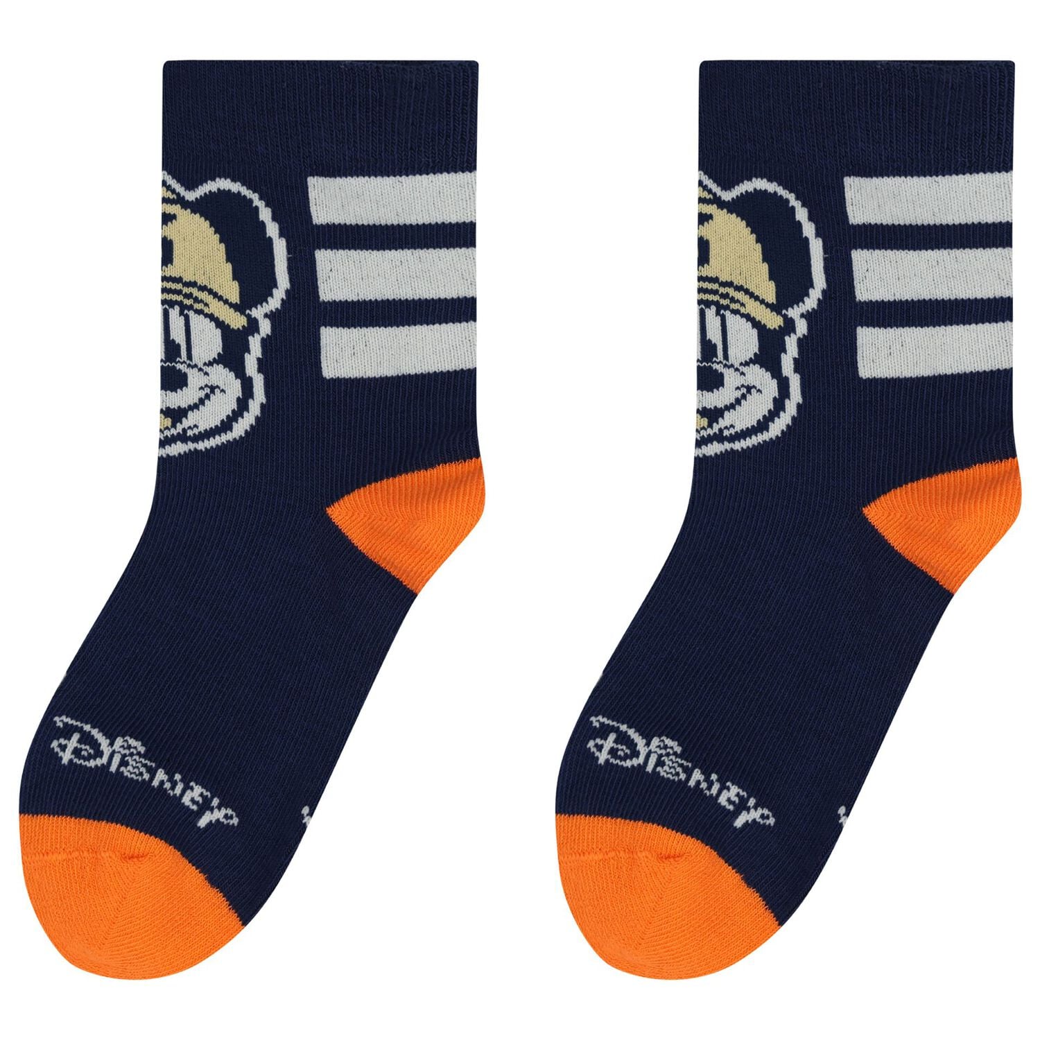 Boys Navy Blue & Yellow Disney Logo Socks ( 3-Pack ), 1, hi-res