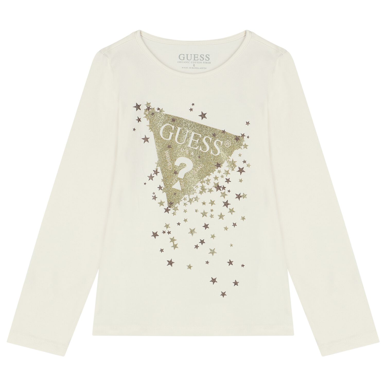 Girls Ivory Logo Long Sleeve Top, 1, hi-res