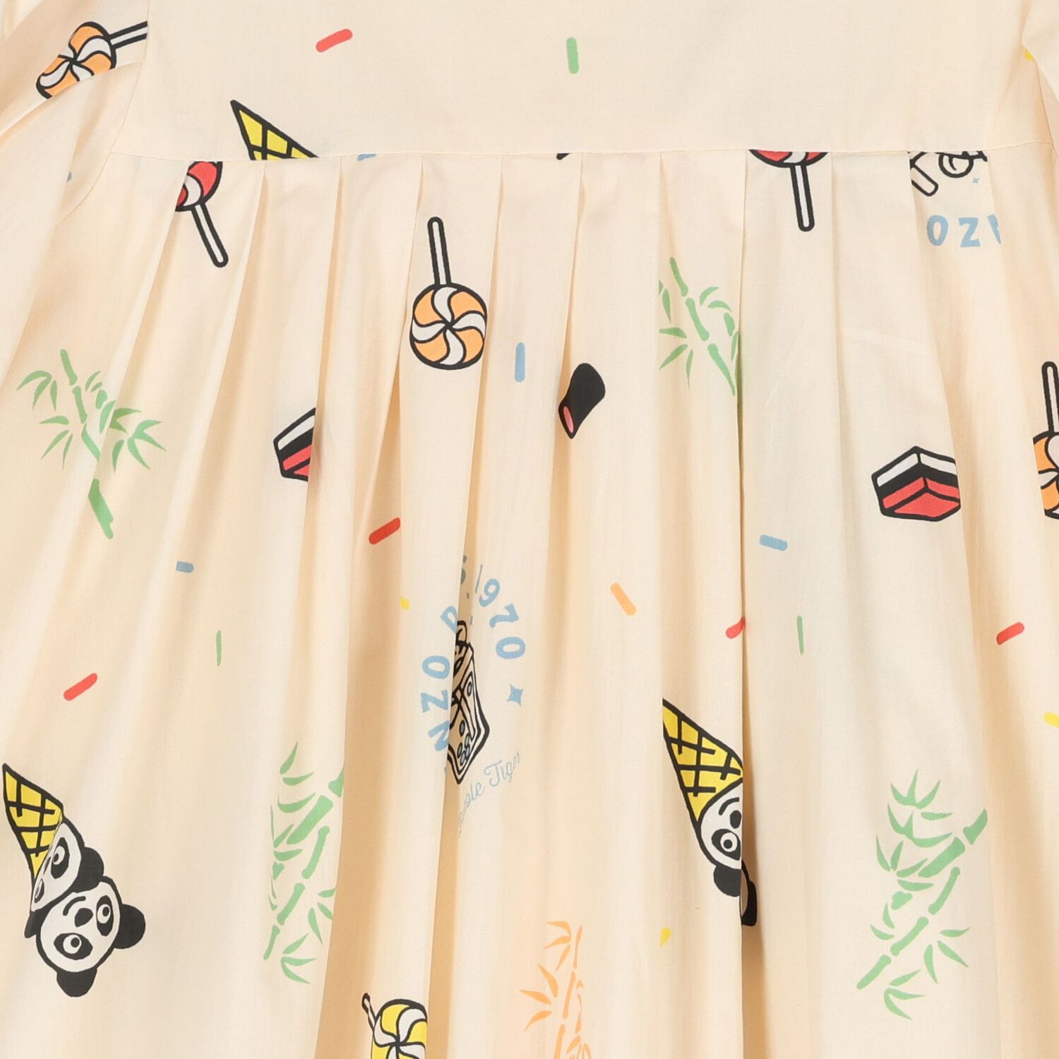 Girls Beige Logo Dress, 1, hi-res