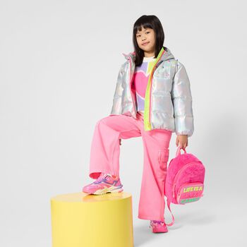 Girls Iridescent Pink Trainers