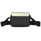 Girls Black Iridescent Logo Crossbody Bag, 1, hi-res