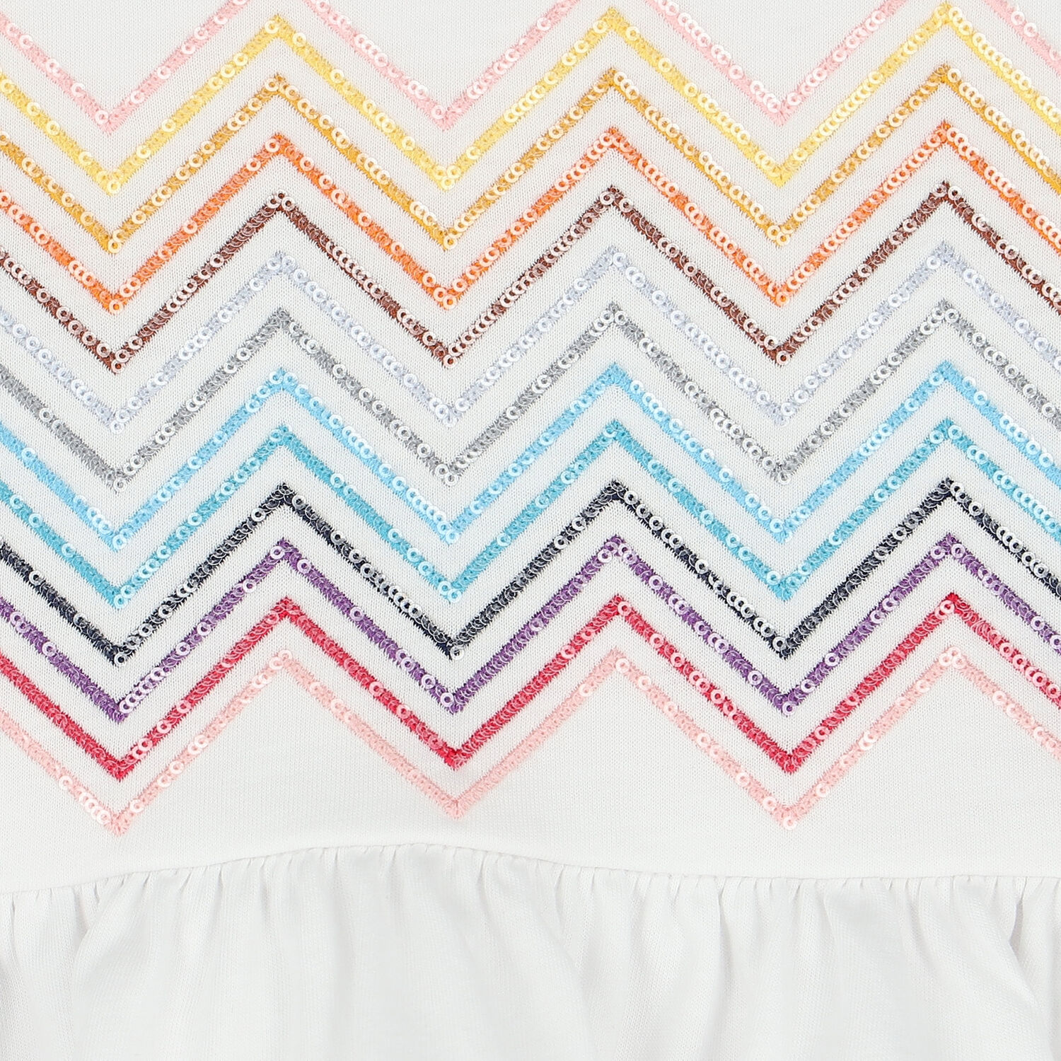 Girls White Zigzag T-Shirt, 1, hi-res