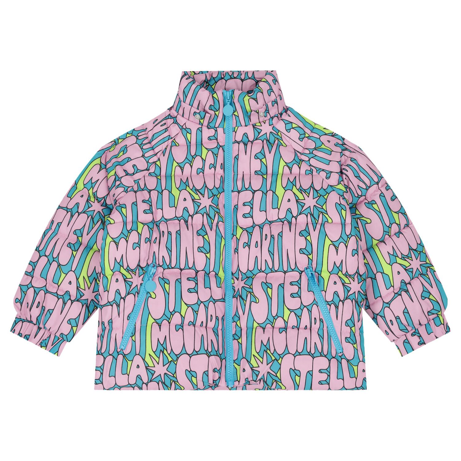 Girls Pink Logo Puffer Jacket, 1, hi-res image number null