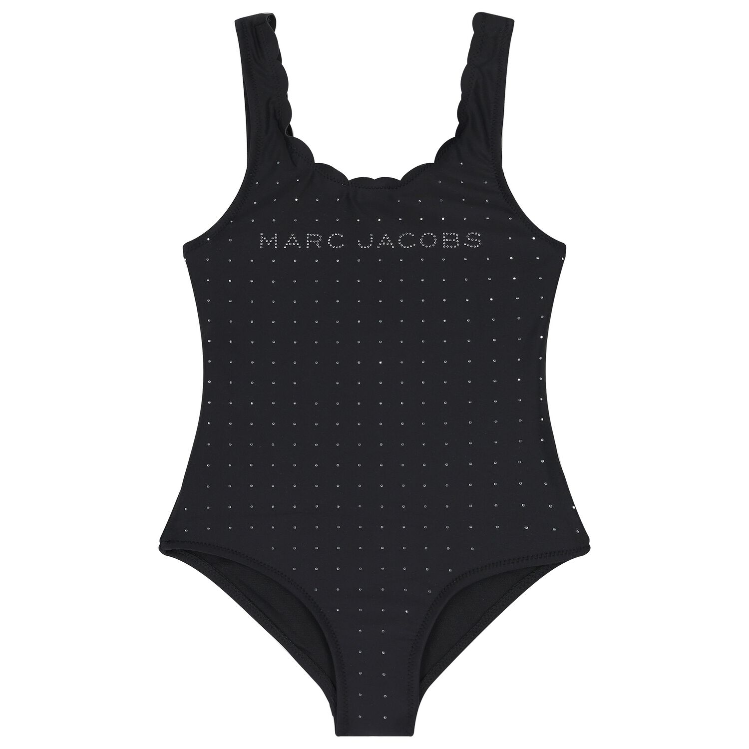 Girls Black Rhinestones Logo Swimsuit, 1, hi-res image number null