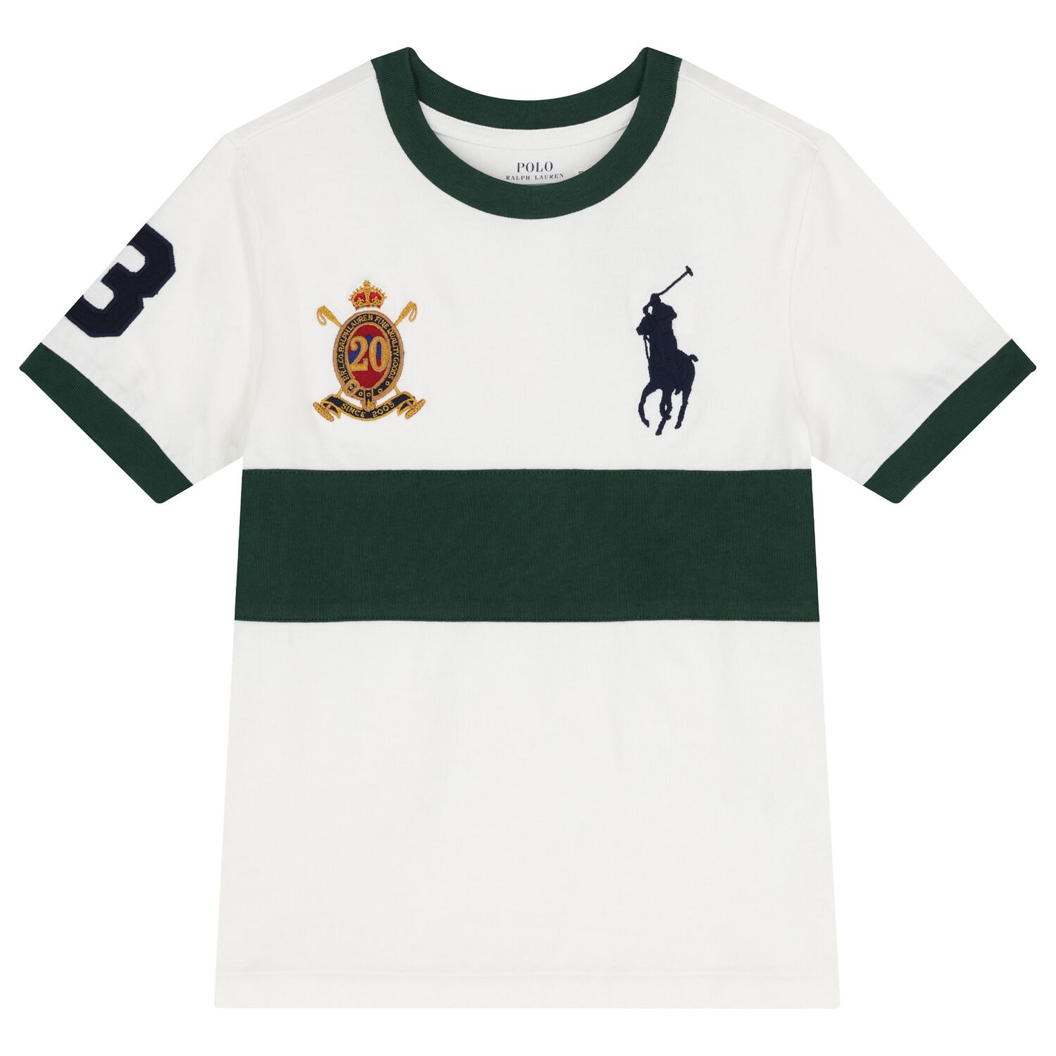 Boys White & Green Logo T-Shirt, 1, hi-res image number null