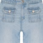 Girls Blue Flared Denim Jeans, 1, hi-res