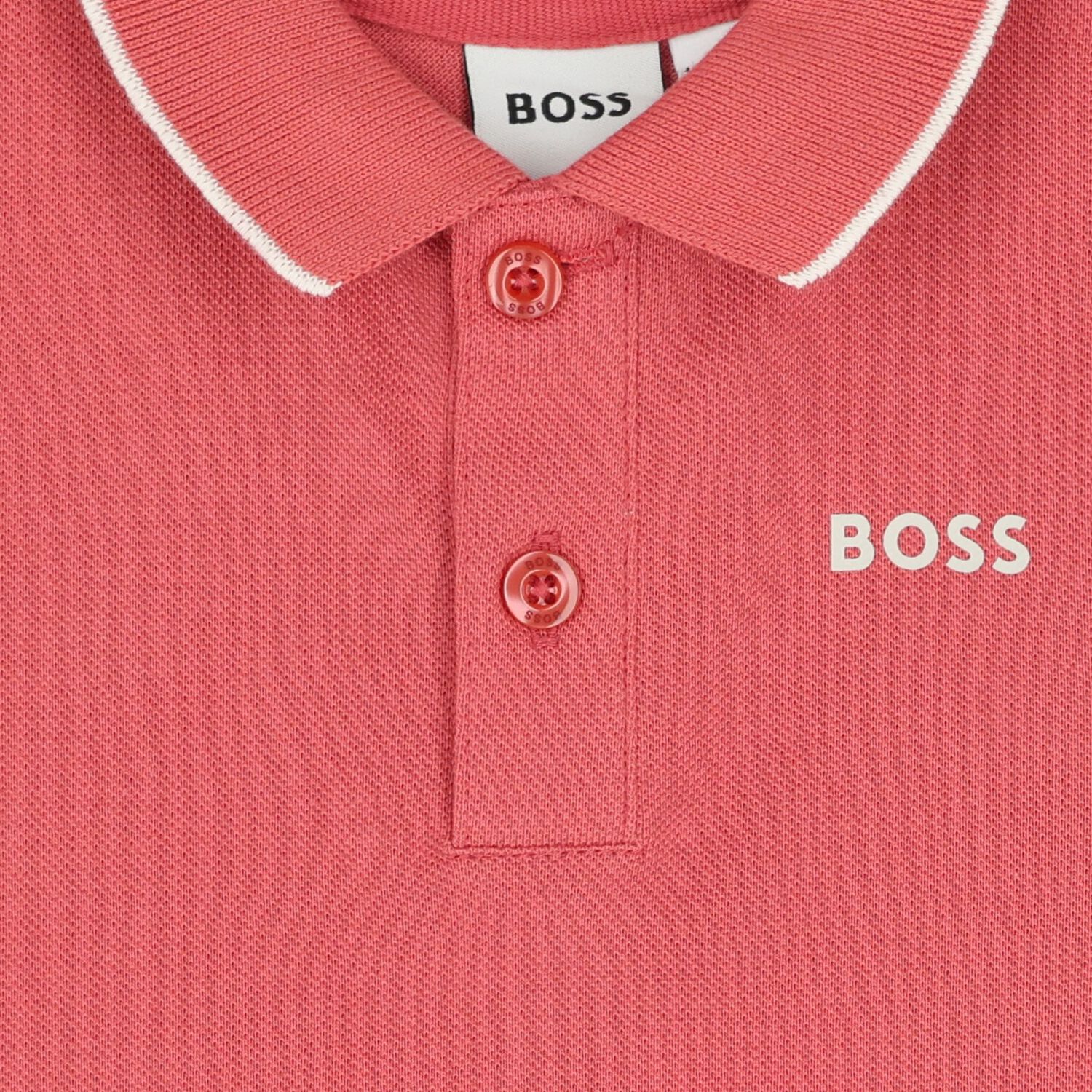 Younger Boys Red Logo Polo Shirt, 4, hi-res