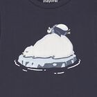 Younger Boys Navy Blue Polar Animals Long Sleeve Top, 2, hi-res