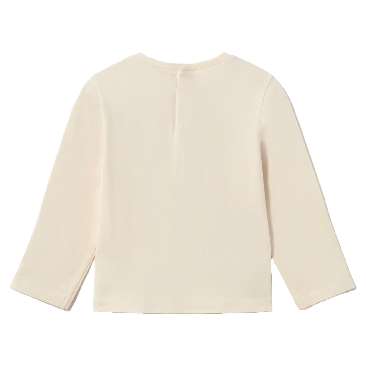 Younger Girls Beige Flower Long Sleeve Top, 2, hi-res