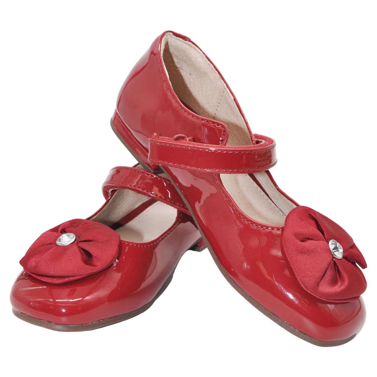Younger Girls Red Patent Leather Shoes, 1, hi-res
