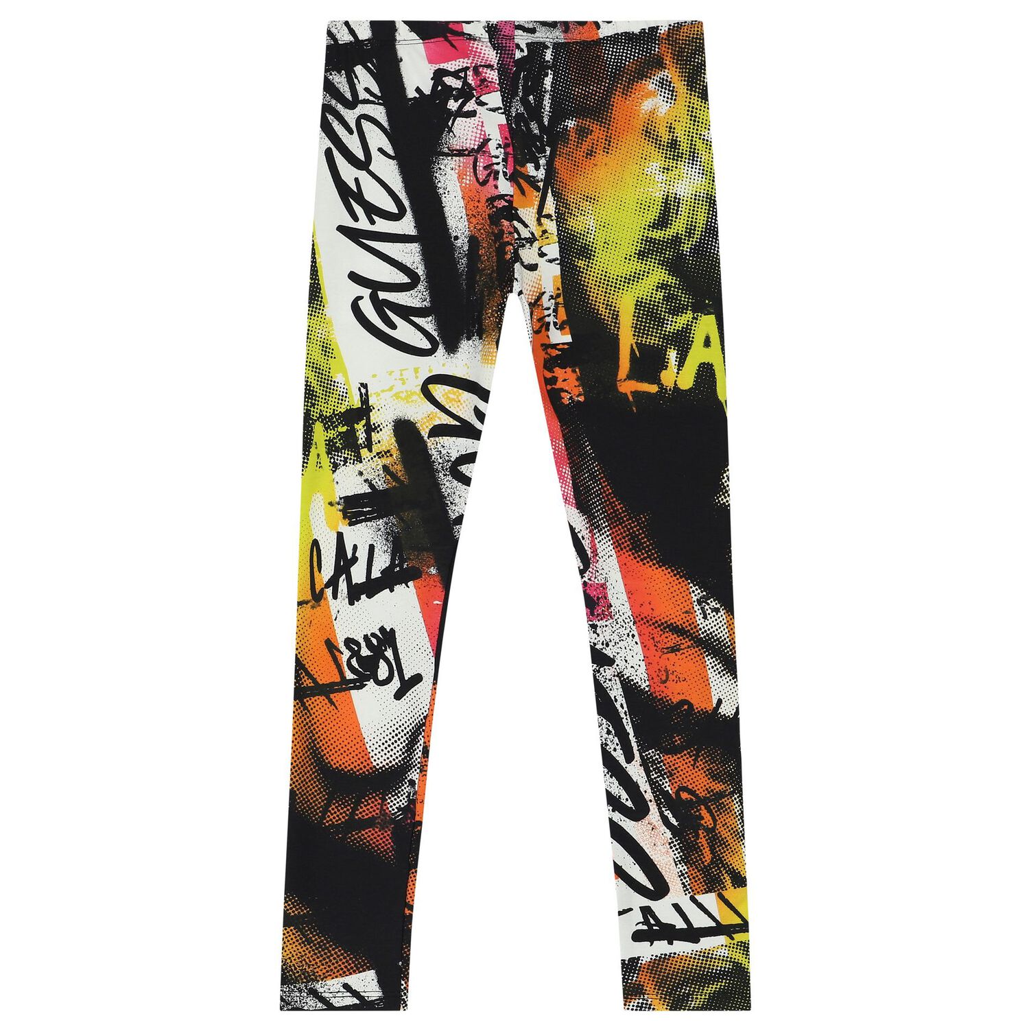 Girls Multi-Coloured Logo Leggings, 1, hi-res