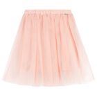 Girls Pink Logo Tulle Skirt, 1, hi-res