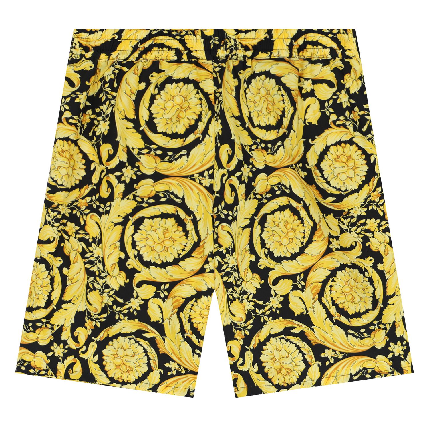 Boys Black & Gold Barocco Shorts, 1, hi-res