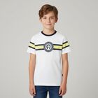 Boys White & Yellow Logo T-Shirt, 1, hi-res