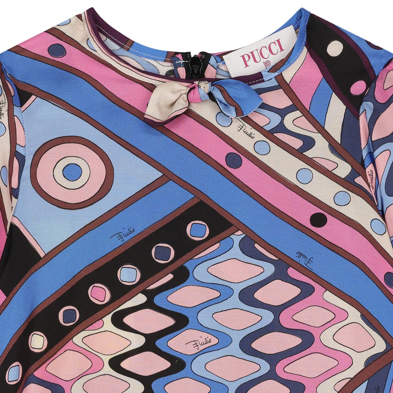 Younger Girls Pink & Blue Vivara Dress, 1, hi-res