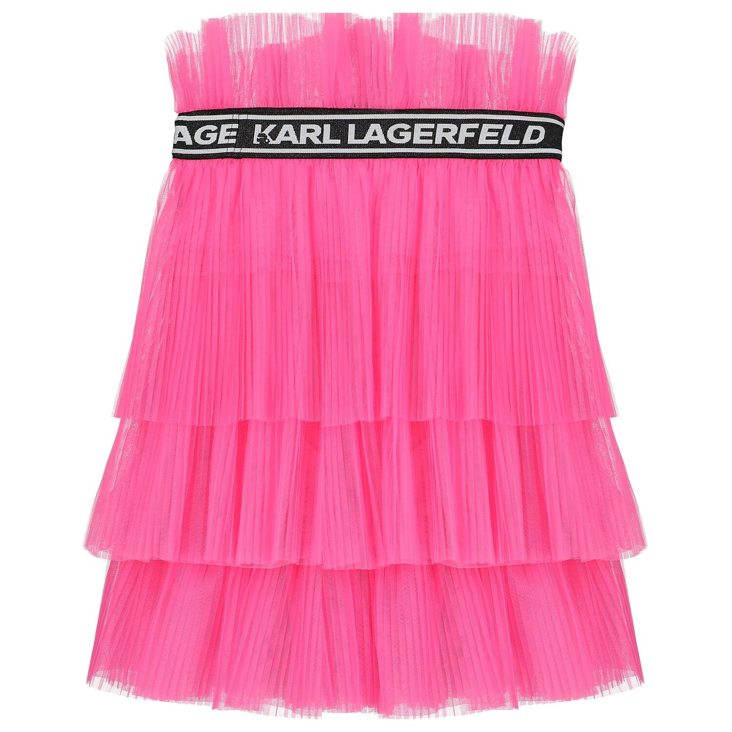 Girls Pink Logo Pleated Tutu Skirt, 2, hi-res image number null