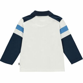 Boys White & Navy Polo Shirt