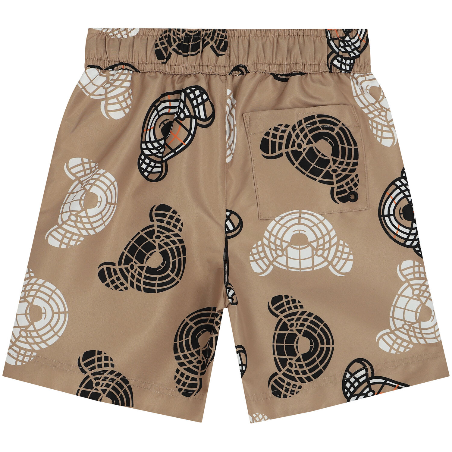Boys Beige Thomas Bear Swim Shorts, 1, hi-res