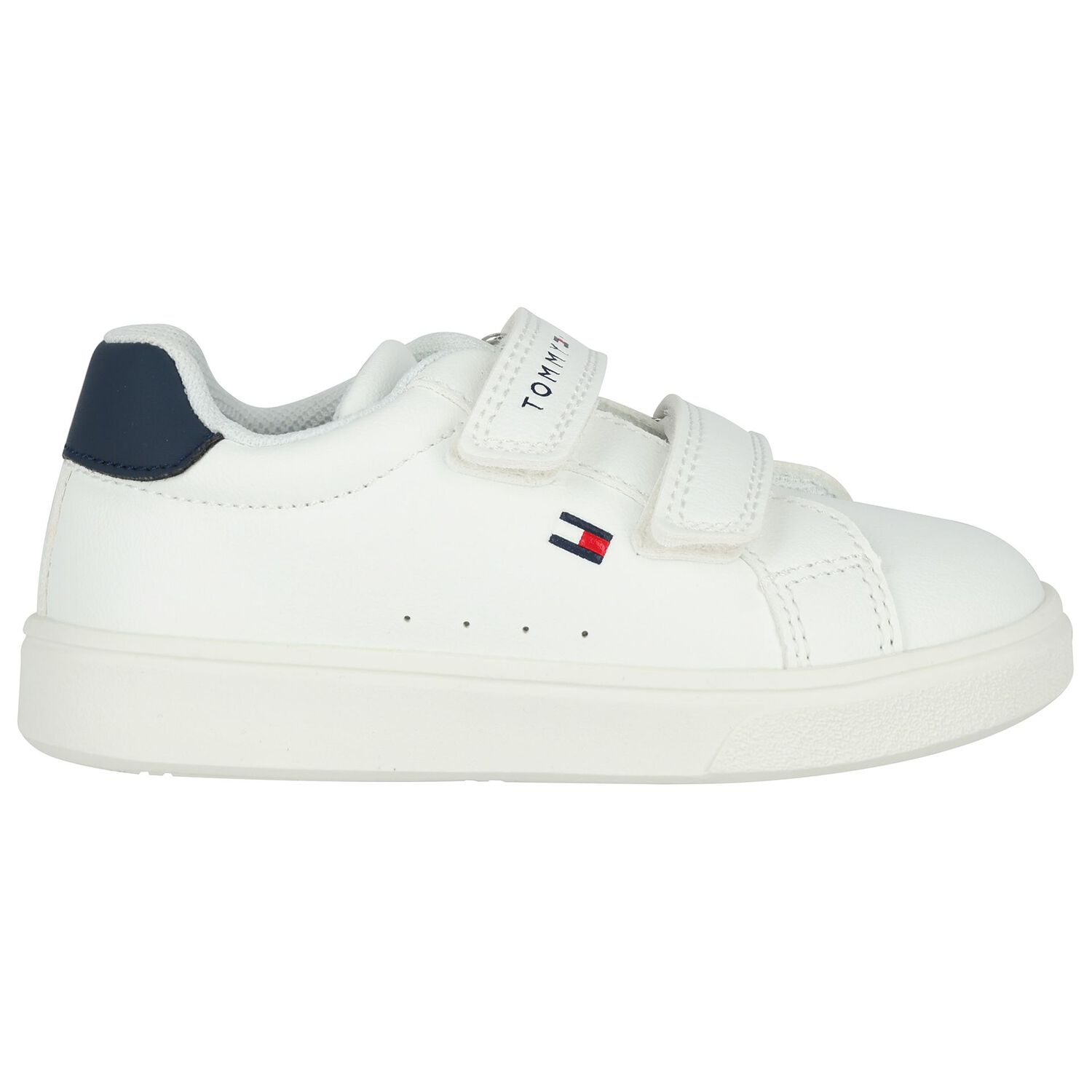 Boys White Logo Trainers, 1, hi-res