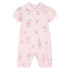Baby Girls Pink Teddy Bear Romper, 1, hi-res
