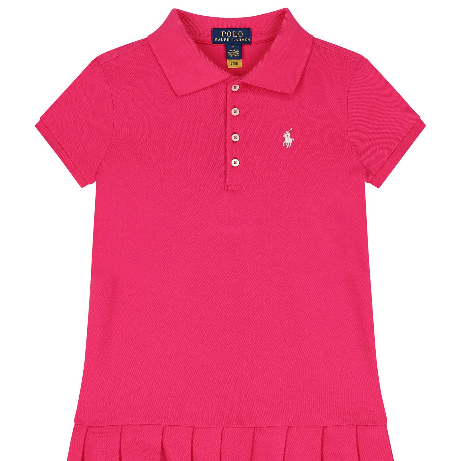 Girls Pink Logo Polo Dress, 2, hi-res image number null