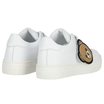 White Teddy Bear Logo Trainers 