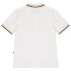 Boys White Logo Polo Shirt, 1, hi-res