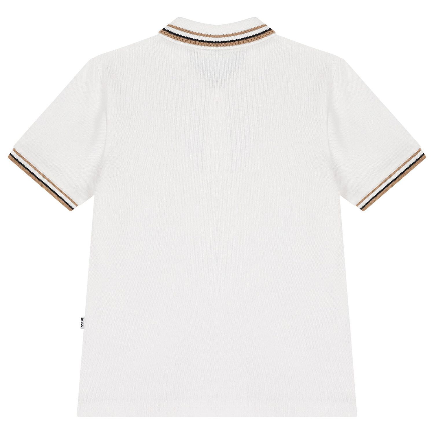 Boys White Logo Polo Shirt, 1, hi-res image number null