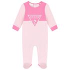 Baby Girls Pink Logo Babygrow, 3, hi-res