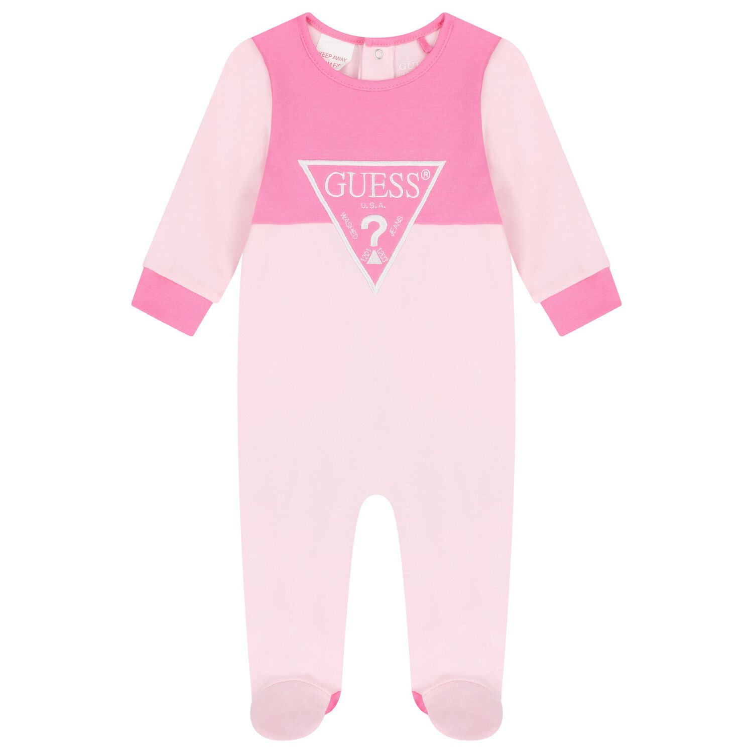 Baby Girls Pink Logo Babygrow, 3, hi-res