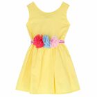 Girls Yellow Sleeveless Dress, 1, hi-res