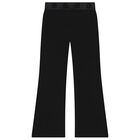 Girls Black Logo Leggings, 2, hi-res