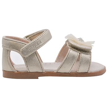Girls Gold Flower Sandals