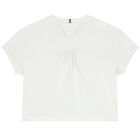 Girls White Logo T-Shirt, 2, hi-res