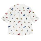 Boys White Logo Shirt, 1, hi-res