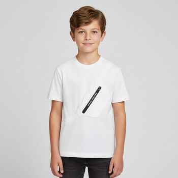 Boys White Belt Bag T-Shirt
