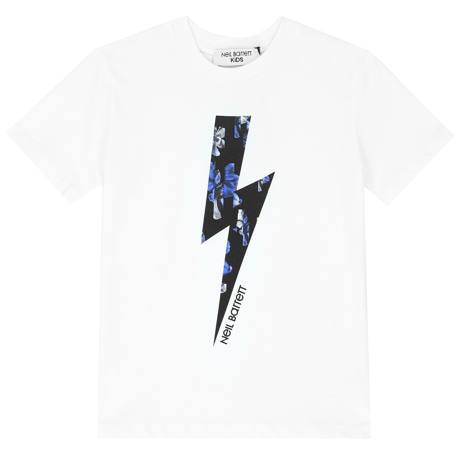 Boys White Thunderbolt Logo T-Shirt , 1, hi-res image number null
