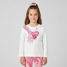 Girls Pink & Ivory Iride Scrunchie, 1, hi-res