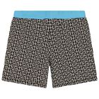 Younger Beige & Blue Logo Shorts, 1, hi-res