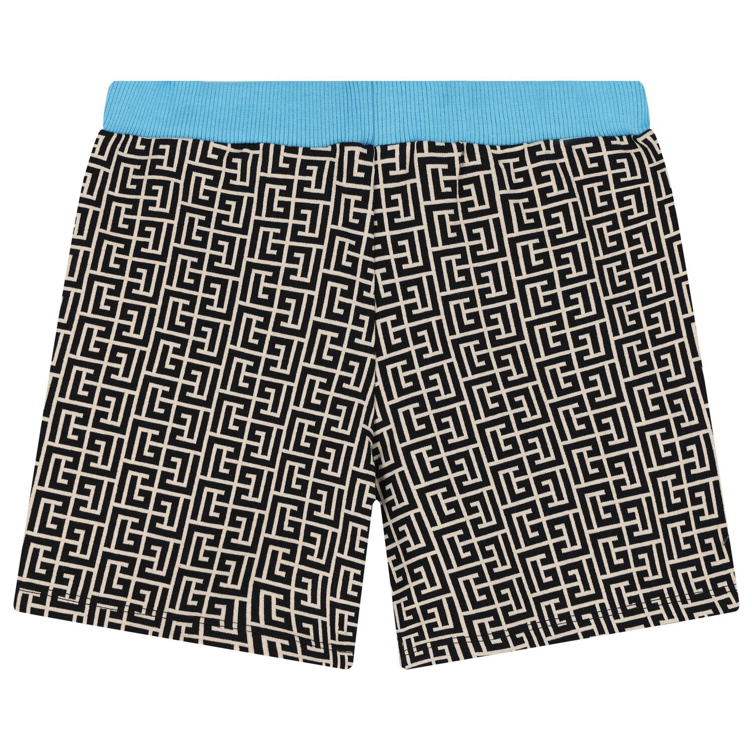 Younger Beige & Blue Logo Shorts, 1, hi-res