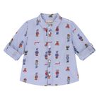 Boys Blue Logo Teddy Bear Shirt, 1, hi-res