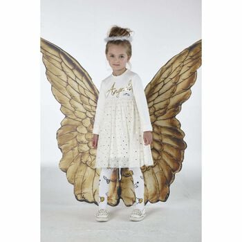 Girls Ivory & Gold Dress