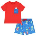 Younger Boys Red & Blue Swim Shorts Set, 1, hi-res