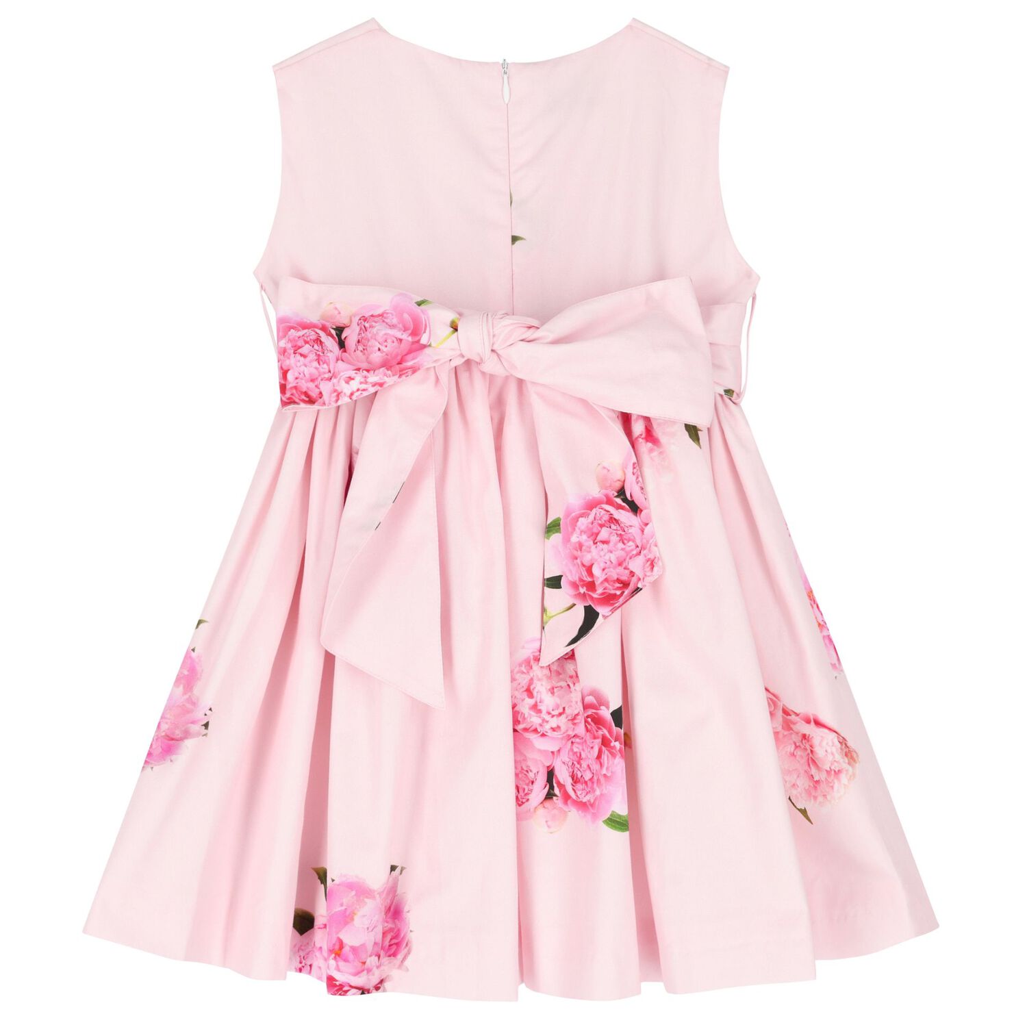 Girls Pink Bow Peony Dress, 1, hi-res image number null