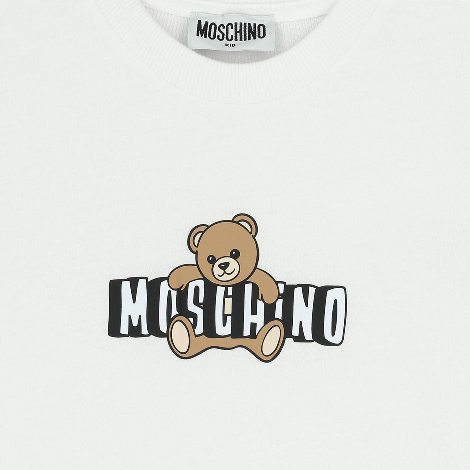 White Teddy Bear Logo T-Shirt, 1, hi-res