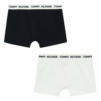Boys White & Navy Boxer Shorts