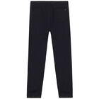 Boys Navy Logo Cotton Jogger, 1, hi-res