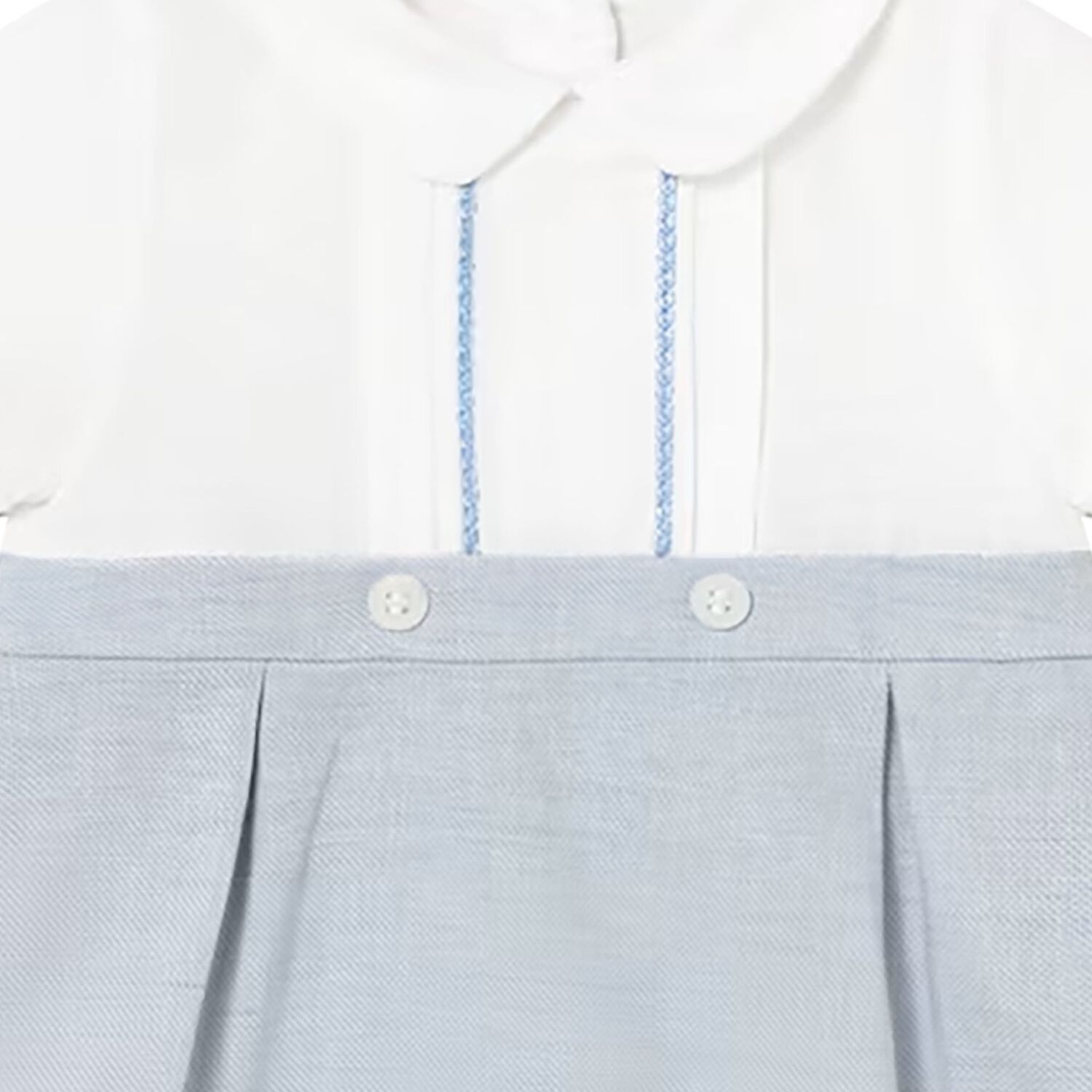 Baby Boys White & Blue Romper, 2, hi-res