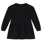 Girls Black Teddy Bear Logo Dress, 2, hi-res