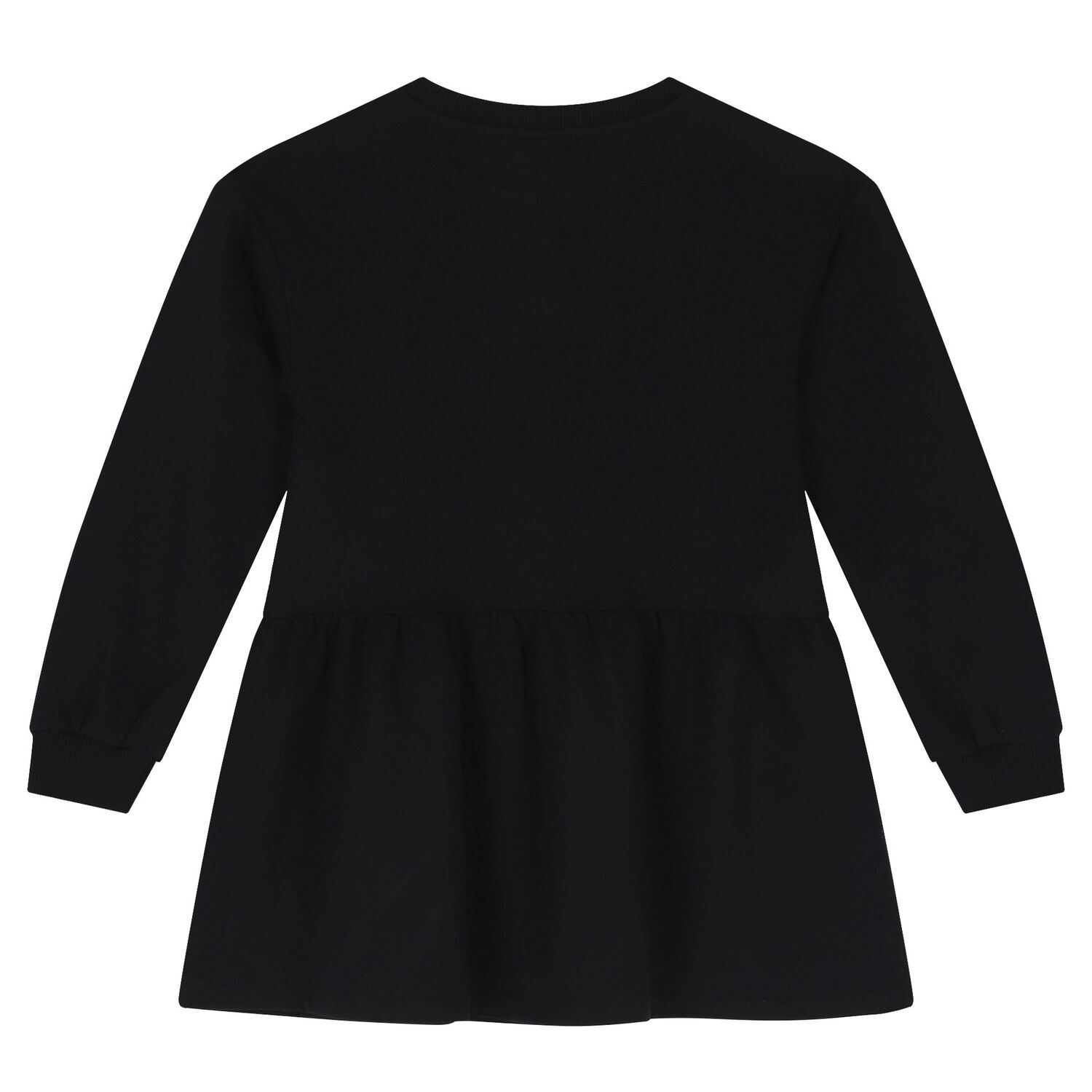 Girls Black Teddy Bear Logo Dress, 2, hi-res